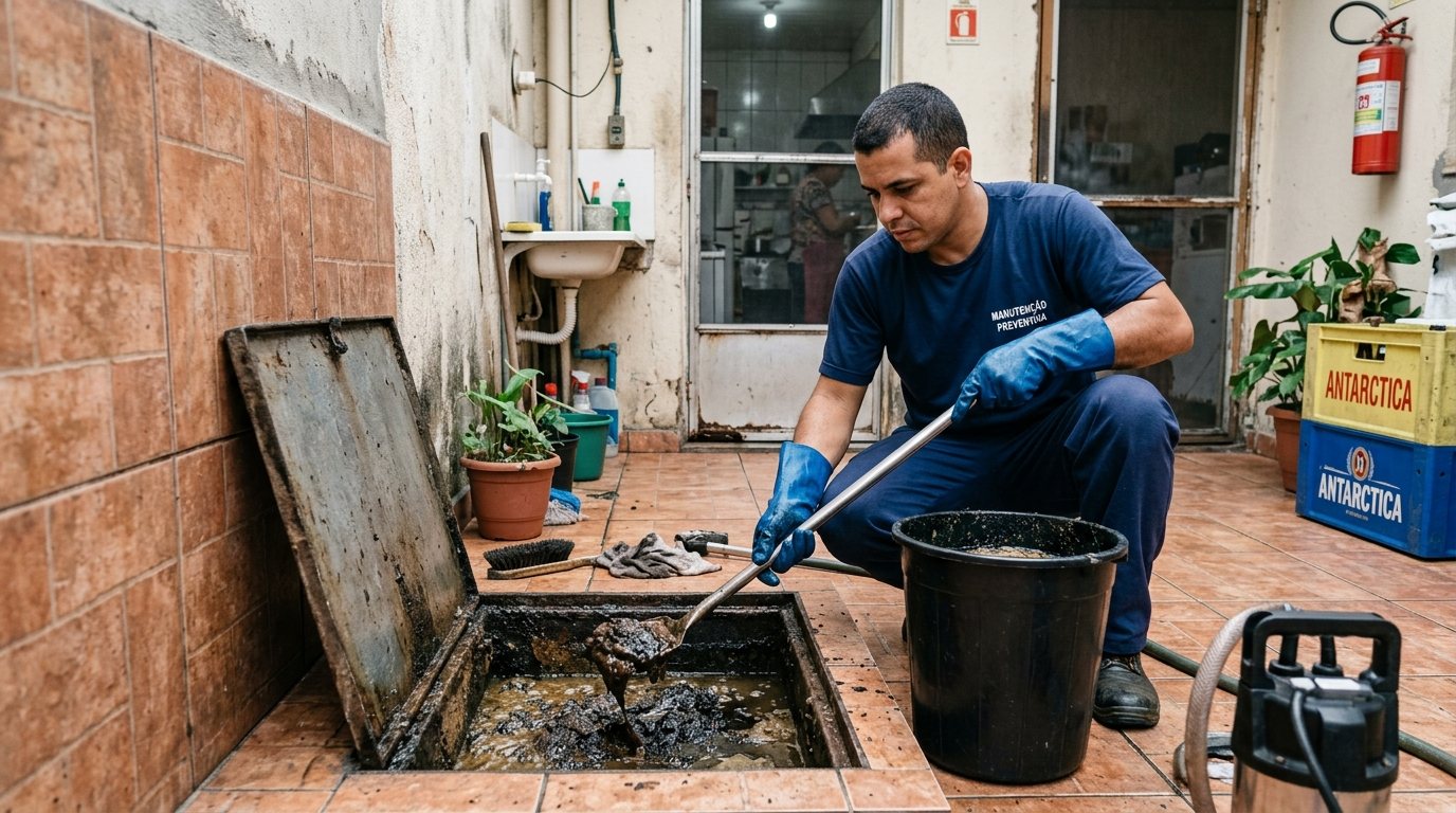 Limpeza de caixa de gordura em Uberaba-MG